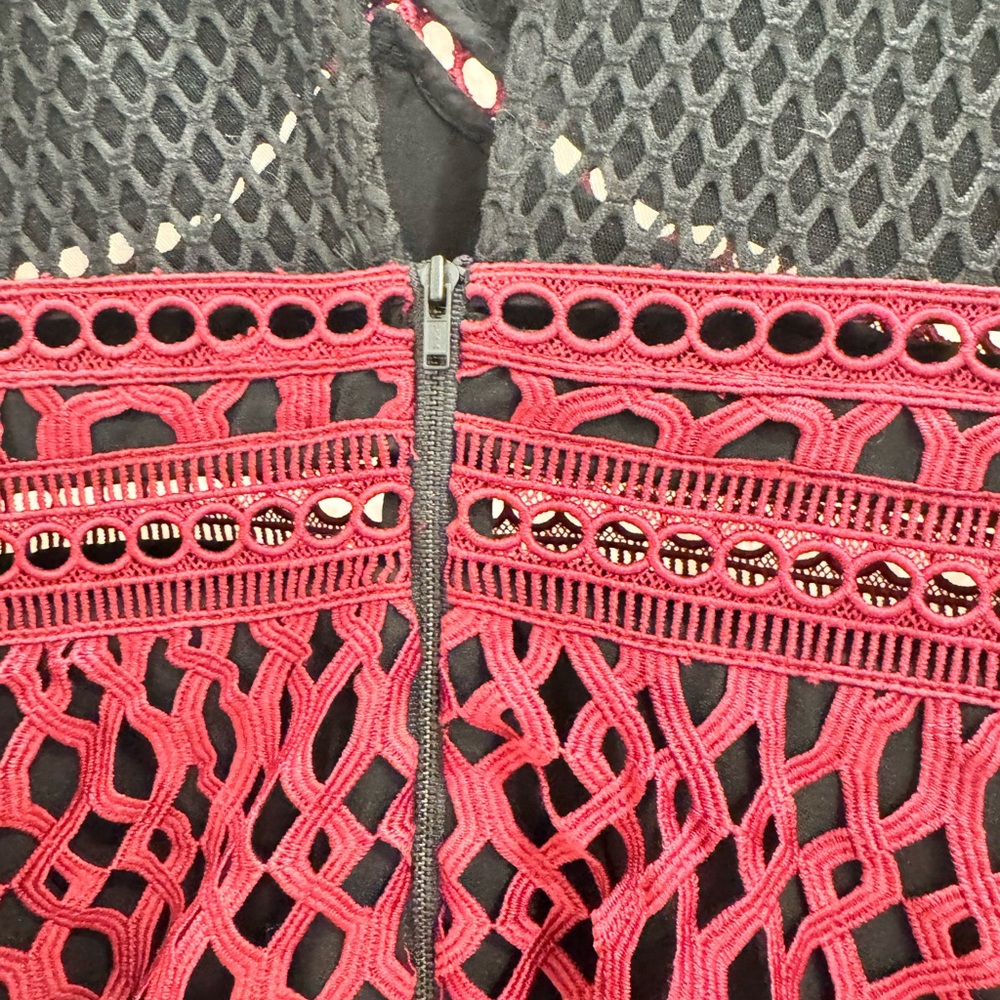Self-portrait Black and Red Lace Dress - Picture 8 of 8